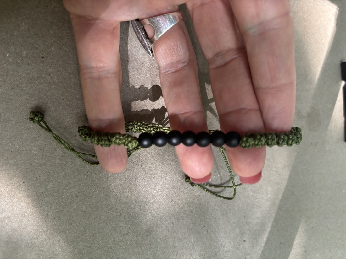 Azimut, brățară bile macrame - bijuterii - brățări - brățări împletite - Artynos.ro