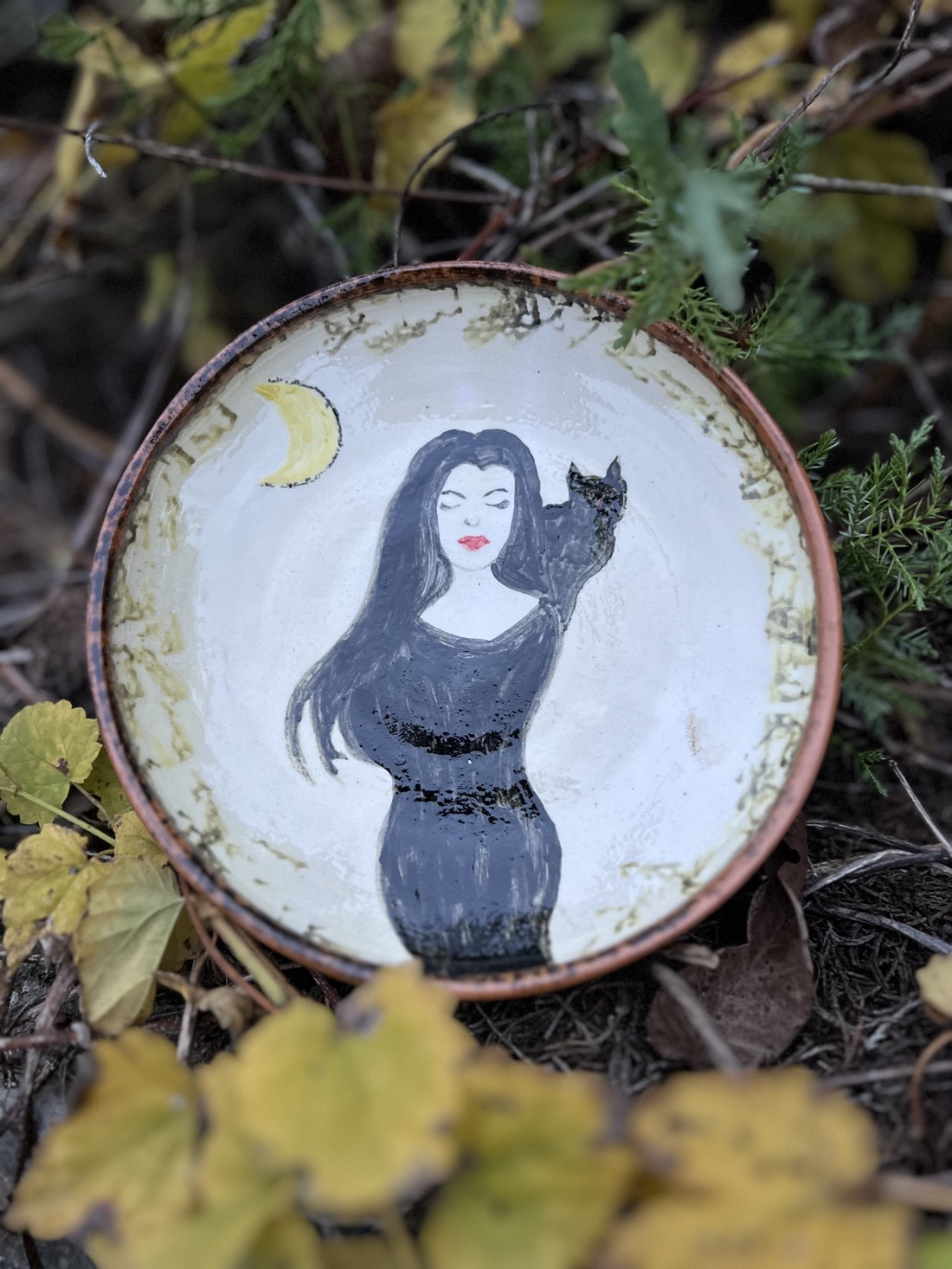 Farfurie de desert din ceramică făcută manual - Midnight 16 cm - casă & stil de viață - accesorii pentru echipamente de bucătărie - accesorii de servire - veselă, farfurii - Artynos.ro