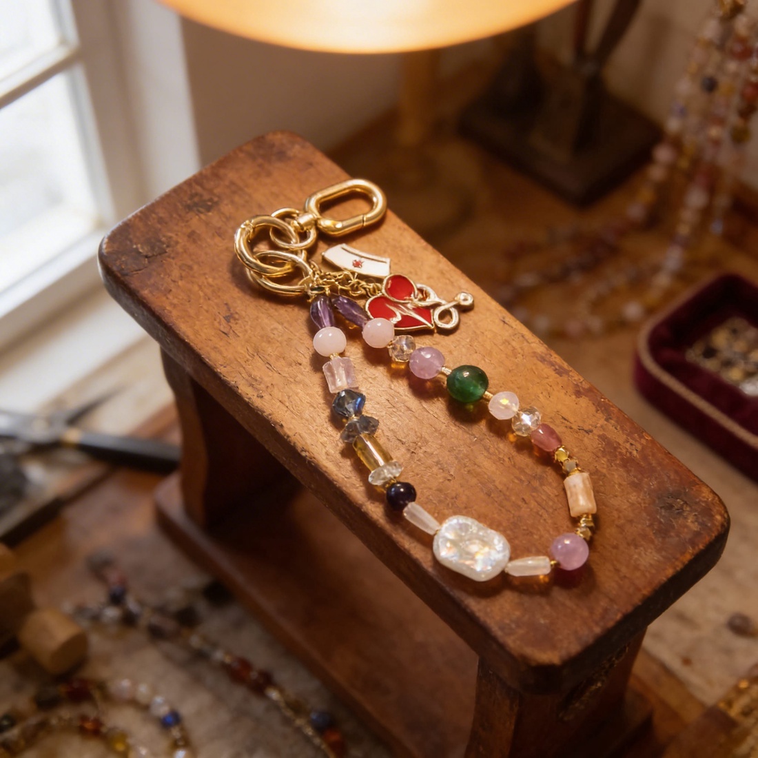 SHIRO - world of charms - doctors' talisman - Charm pentru geantă sau chei � talisman din pietre naturale - genți și portofele - accesorii genți - breloc - Artynos.ro