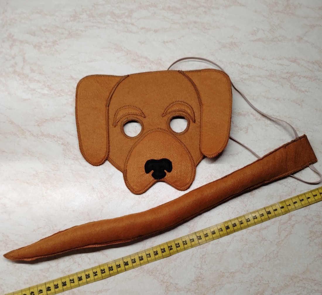 Vizsla mască de câine și coadă din pâslă - - Artynos.ro Vizsla mască de câine și coadă din pâslă - - Artynos.ro