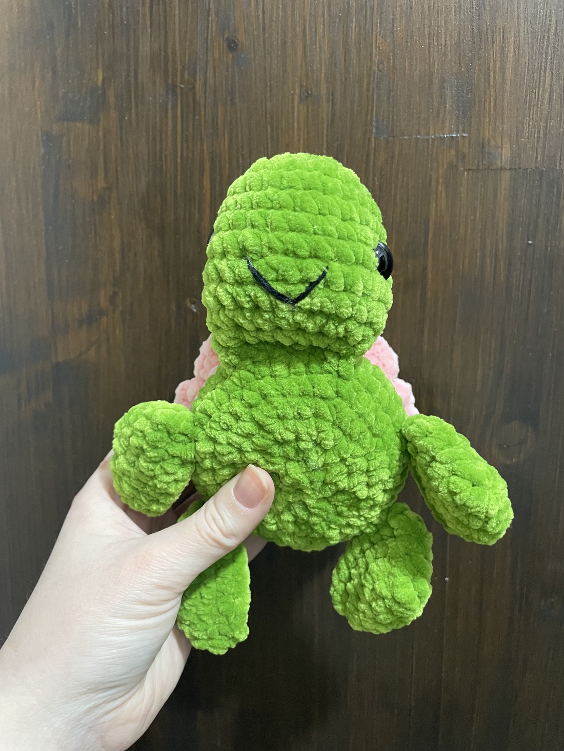 Țestoasă croșetată cu carapace trandafir - jucării și echipamente pentru copii - plușuri - broască de pluș - Artynos.ro