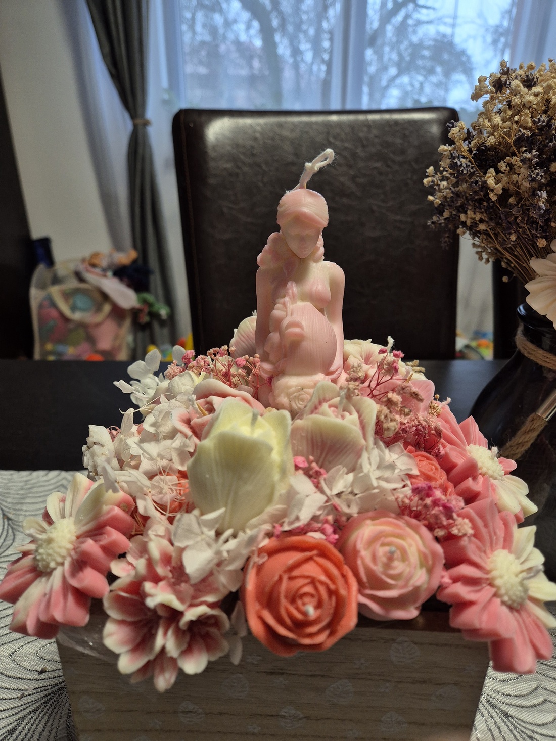 Aranjament flori de ceara ziua mamei  - casă & stil de viață - lumânări, parfumuri, arome - ceară parfumată - Artynos.ro