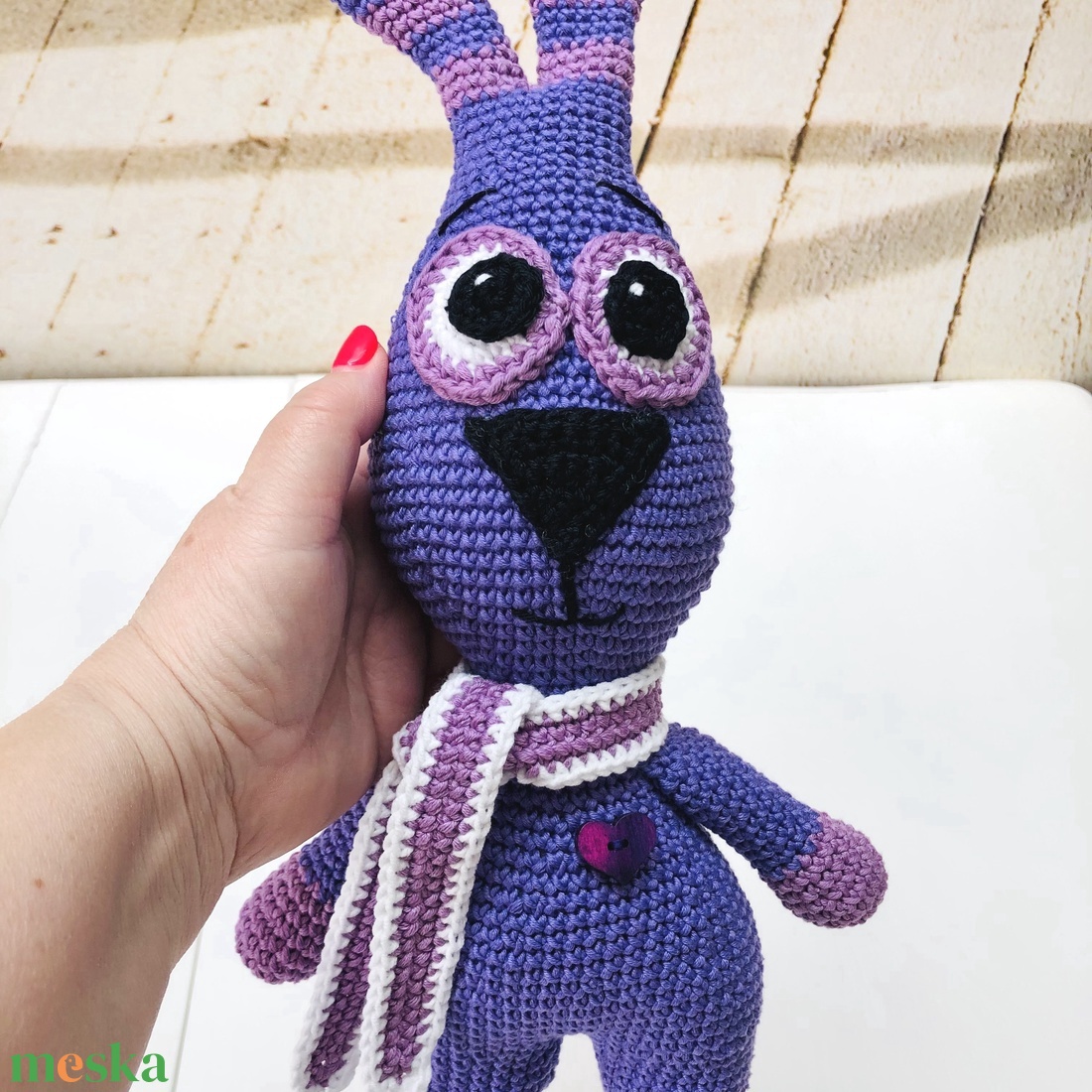 Iepurașul de milka violet - amigurumi - jucării și echipamente pentru copii - plușuri - păpușă croșetată, păpușă de pluș - Artynos.ro