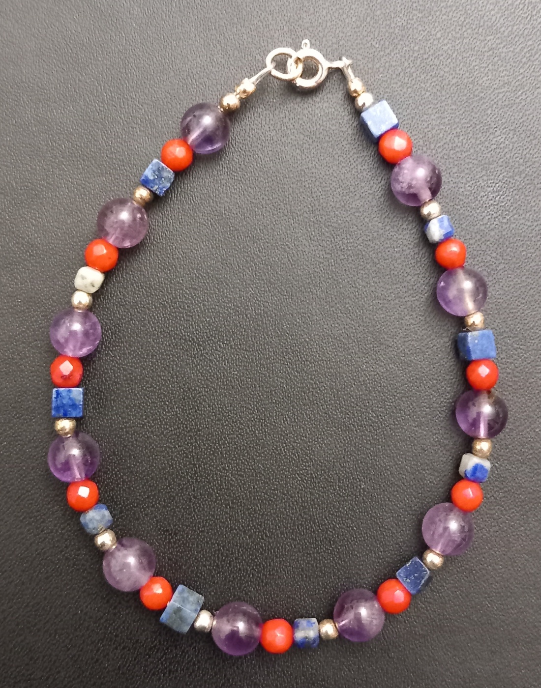 Bratara handmade cu pietre semipretioase si argint - bijuterii - brățări - brățară cu mărgele - Artynos.ro Bratara handmade cu pietre semipretioase si argint - bijuterii - brățări - brățară cu mărgele - Artynos.ro