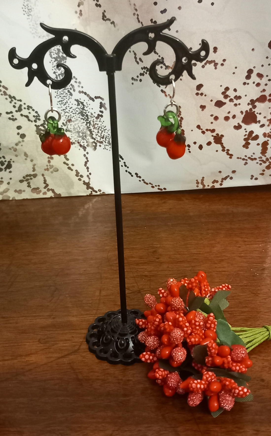 Cercei handmade cu cireșe Murano și argint - bijuterii - cercei - cercei drop - Artynos.ro Cercei handmade cu cireșe Murano și argint - bijuterii - cercei - cercei drop - Artynos.ro