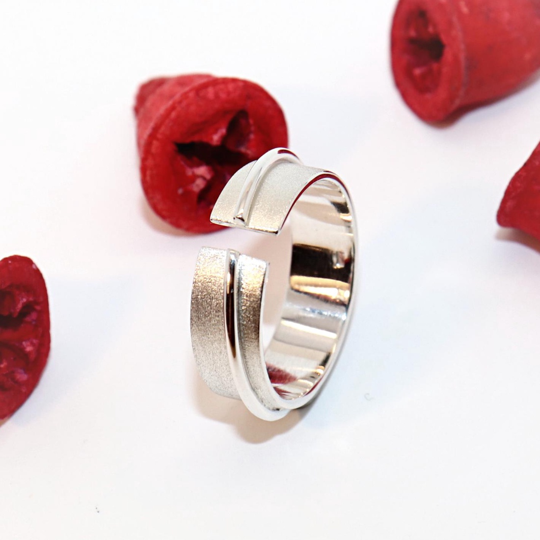 Inel cu sârmă, inel din argint, mărimea 58, reglabil (EGY.173) - bijuterii - inele - inele din argint - Artynos.ro