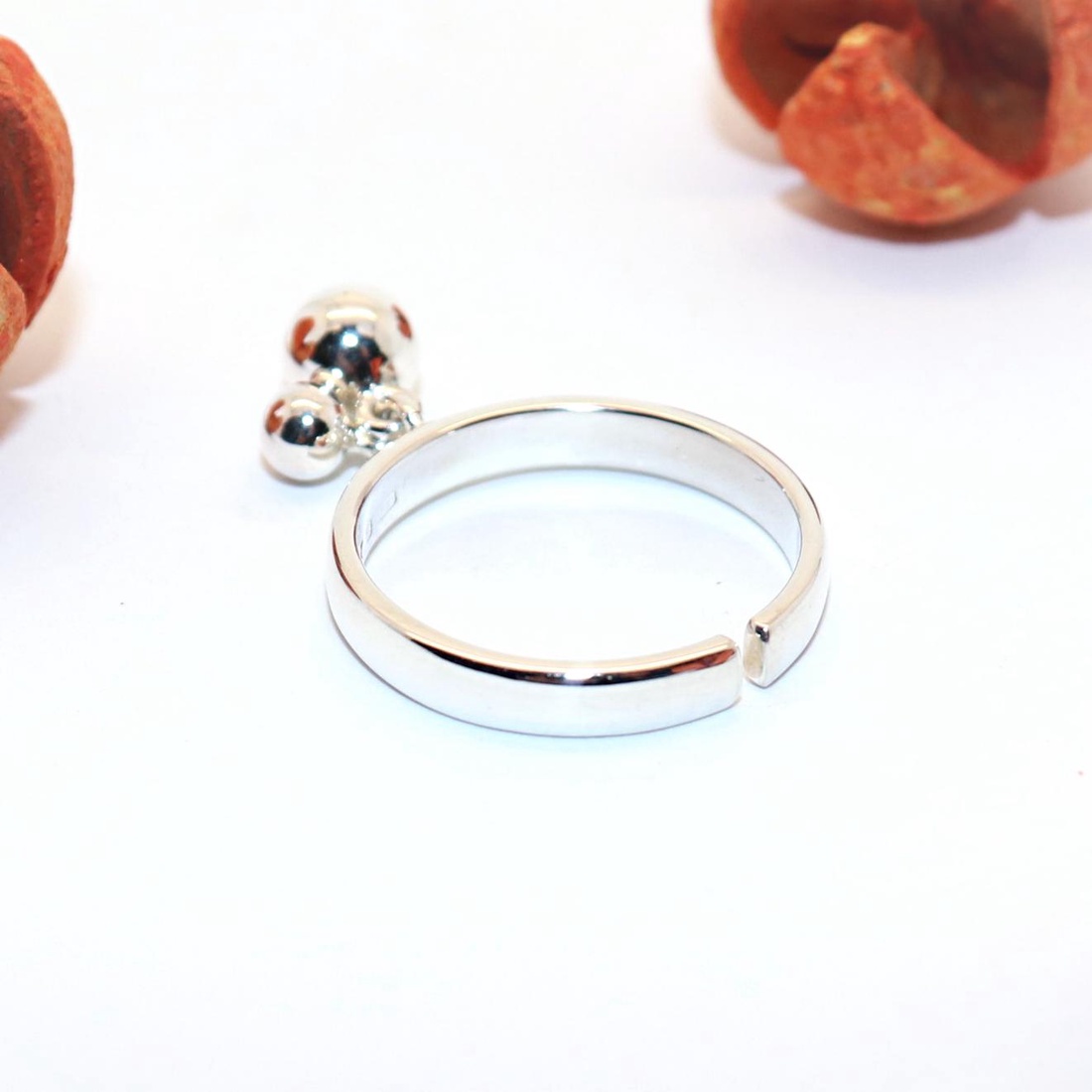 Inel de damă din argint cu bilă mobilă, mărimea 56, reglabil (EGY.192) - bijuterii - inele - inele statement - Artynos.ro