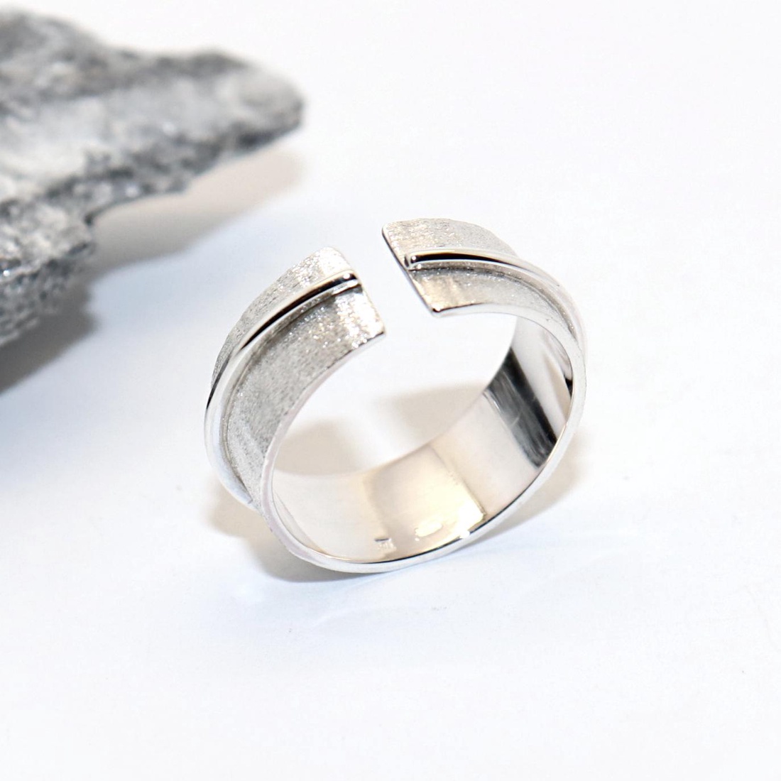 Inel din sârmă, inel din argint pentru femei, mărimea 55, reglabil (EGY.215) - bijuterii - inele - inele din argint - Artynos.ro