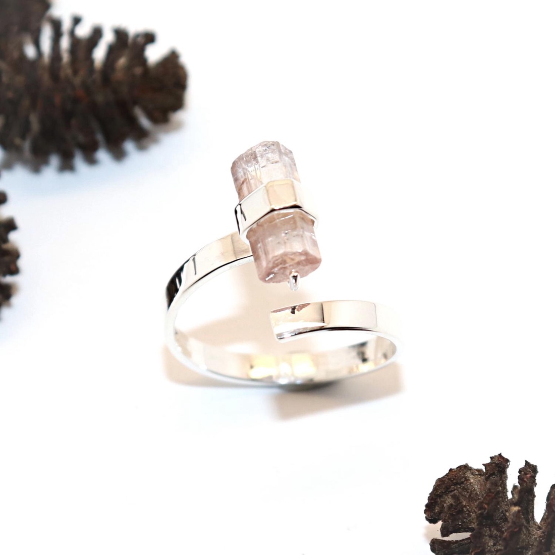 Inel de damă din argint, cu turmalină, mărimea 59, reglabil (EGY.223) - bijuterii - inele - inele statement - Artynos.ro