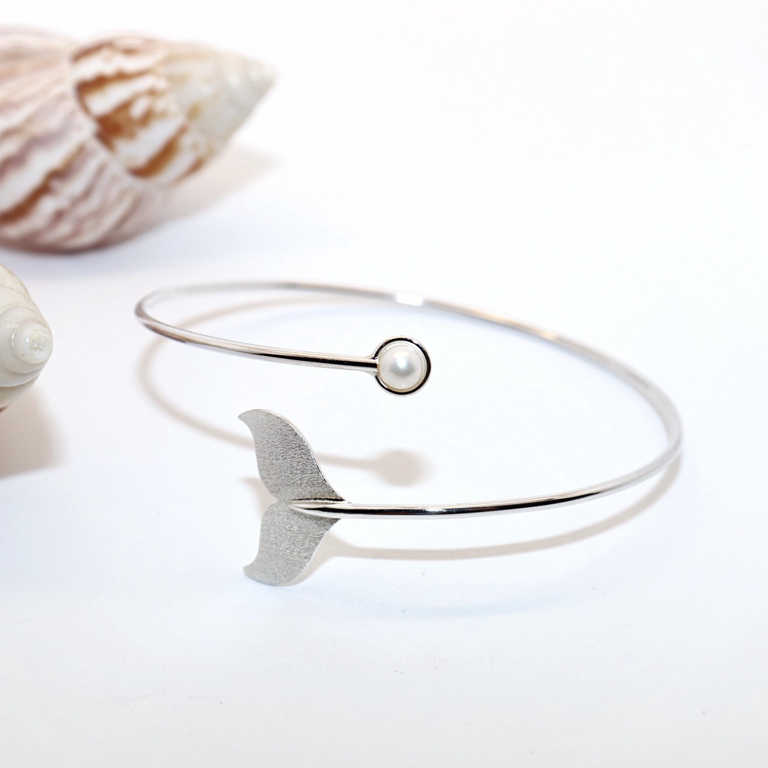 Brățară de damă din argint cu aripioară de delfin, 19 cm, reglabilă (EK.034) - bijuterii - brățări - brățări din argint - Artynos.ro
