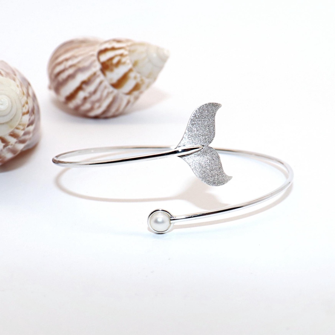 Brățară de damă din argint cu aripioară de delfin, 19 cm, reglabilă (EK.034) - bijuterii - brățări - brățări din argint - Artynos.ro