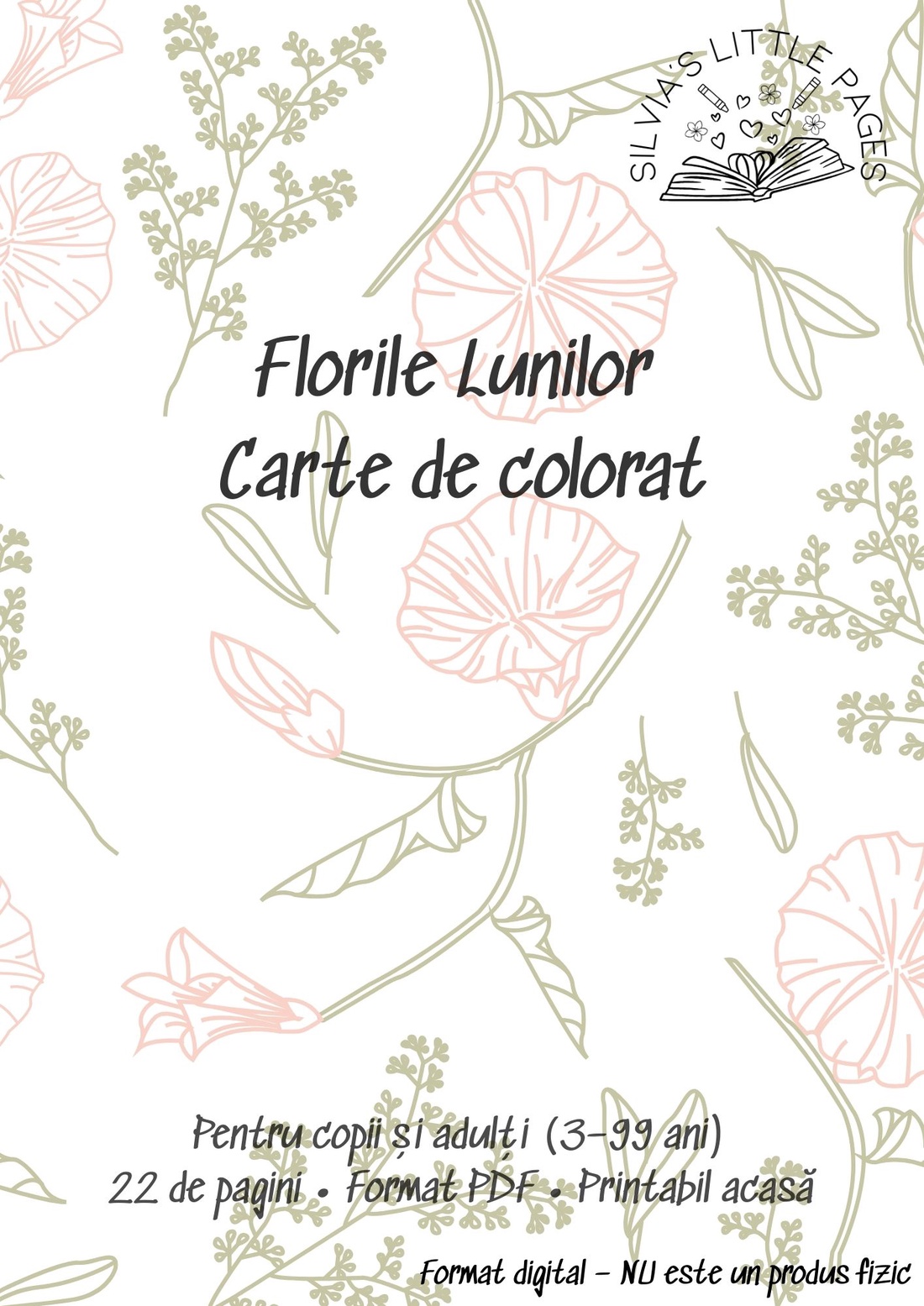 Florile Lunilor  Carte de colorat pentru toate vârstele - accessorii și unelte - carte, ziar - carte nouă - Artynos.ro