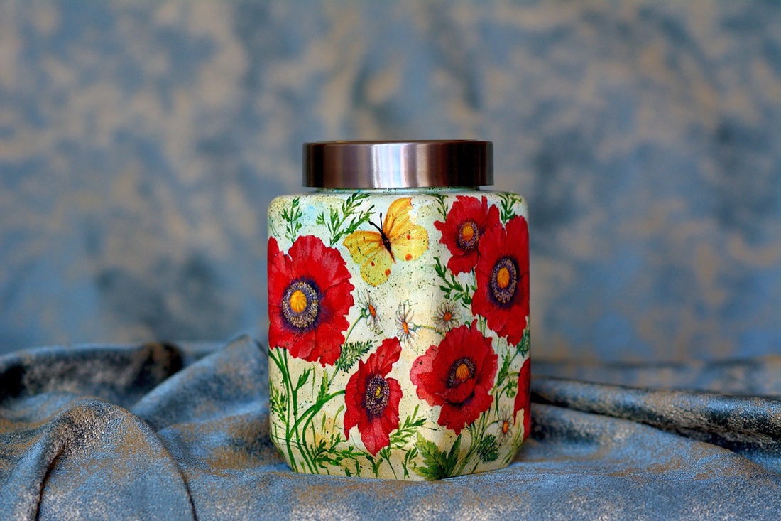 Borcan de depozitare Maci - casă & stil de viață - accesorii pentru echipamente de bucătărie - instrumente de depozitare pentru bucătărie - cutie ceai, cutie cafea - Artynos.ro Borcan de depozitare Maci - casă & stil de viață - accesorii pentru echipamente de bucătărie - instrumente de depozitare pentru bucătărie - cutie ceai, cutie cafea - Artynos.ro