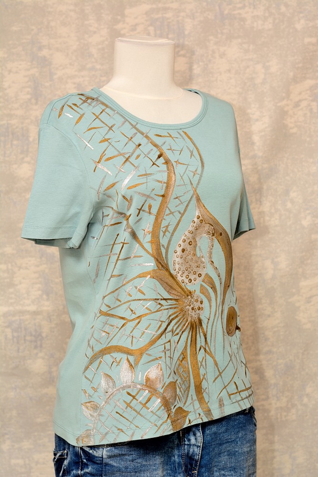 Tricou pictat manual, unicat Joy Collection - îmbrăcăminte și modă - haine damă - tricou și top de damă - Artynos.ro