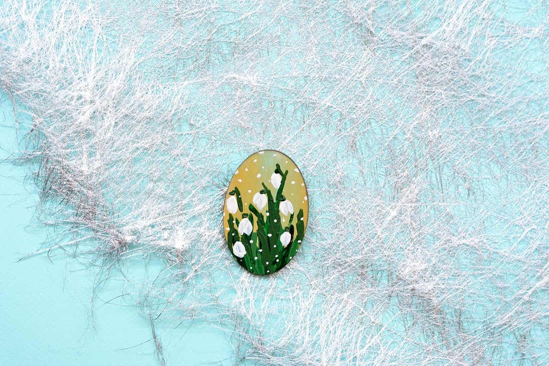 Broșă: Ghiocei  - bijuterii - mărțișor - Artynos.ro