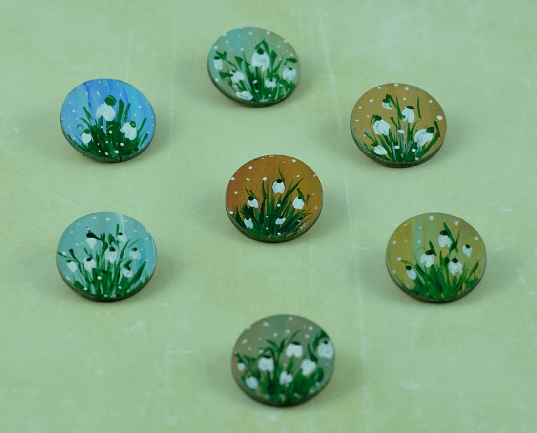 Broșă: Ghiocei  - bijuterii - mărțișor - Artynos.ro