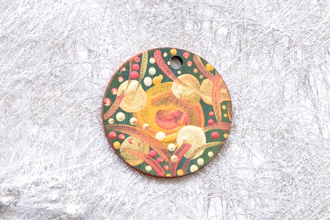 Pandantiv pictat, unicat - bijuterii - coliere - pandative - Artynos.ro