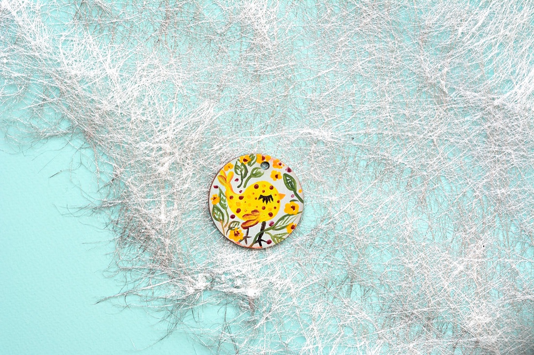 Pandantiv pictat, unicat - bijuterii - coliere - pandative - Artynos.ro