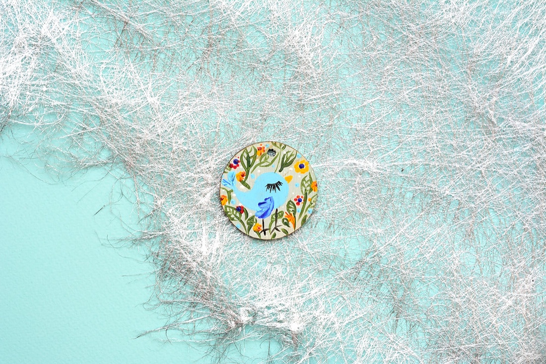 Pandantiv pictat, unicat - bijuterii - coliere - pandative - Artynos.ro