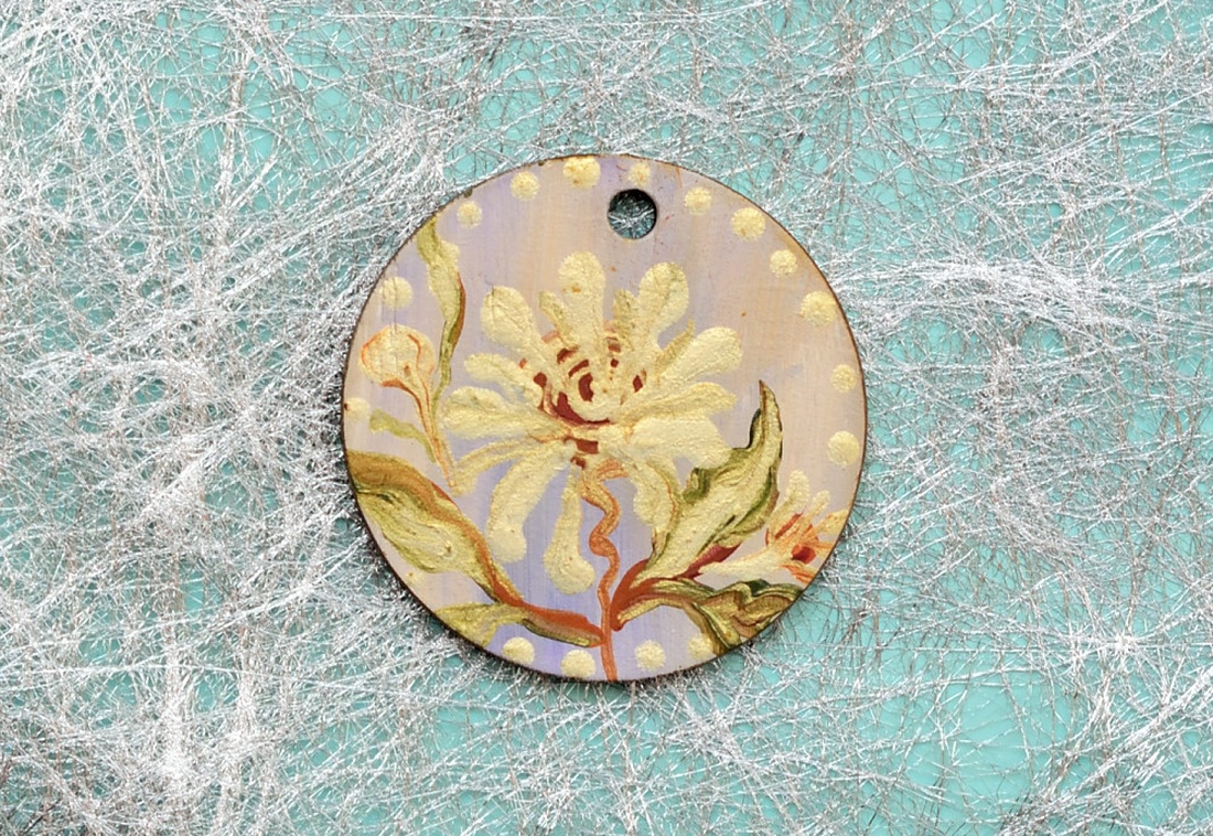 Pandantiv pictat, unicat - bijuterii - coliere - pandative - Artynos.ro