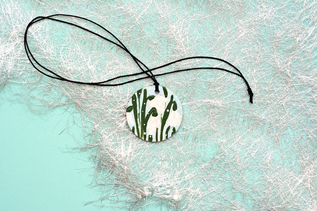 Pandantiv pictat, unicat - bijuterii - coliere - pandative - Artynos.ro