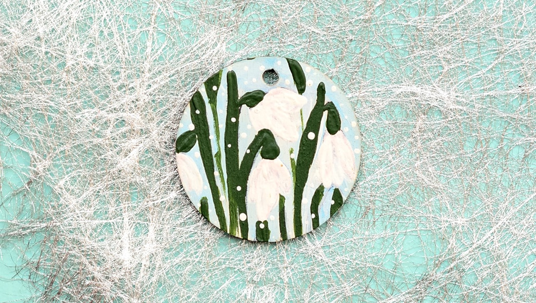 Pandantiv pictat, unicat - bijuterii - coliere - pandative - Artynos.ro