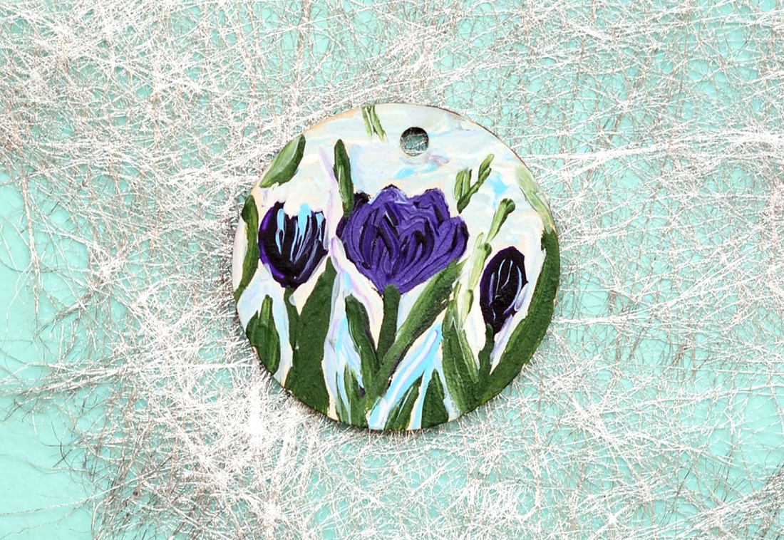 Pandantiv pictat, unicat - bijuterii - coliere - pandative - Artynos.ro