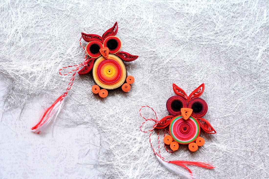 Broșă: Bufnițe - bijuterii - mărțișor - Artynos.ro