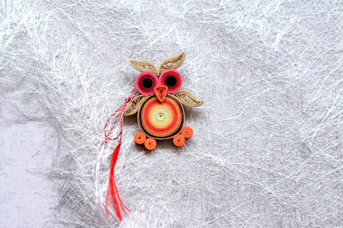 Broșă: Bufniță - bijuterii - mărțișor - Artynos.ro