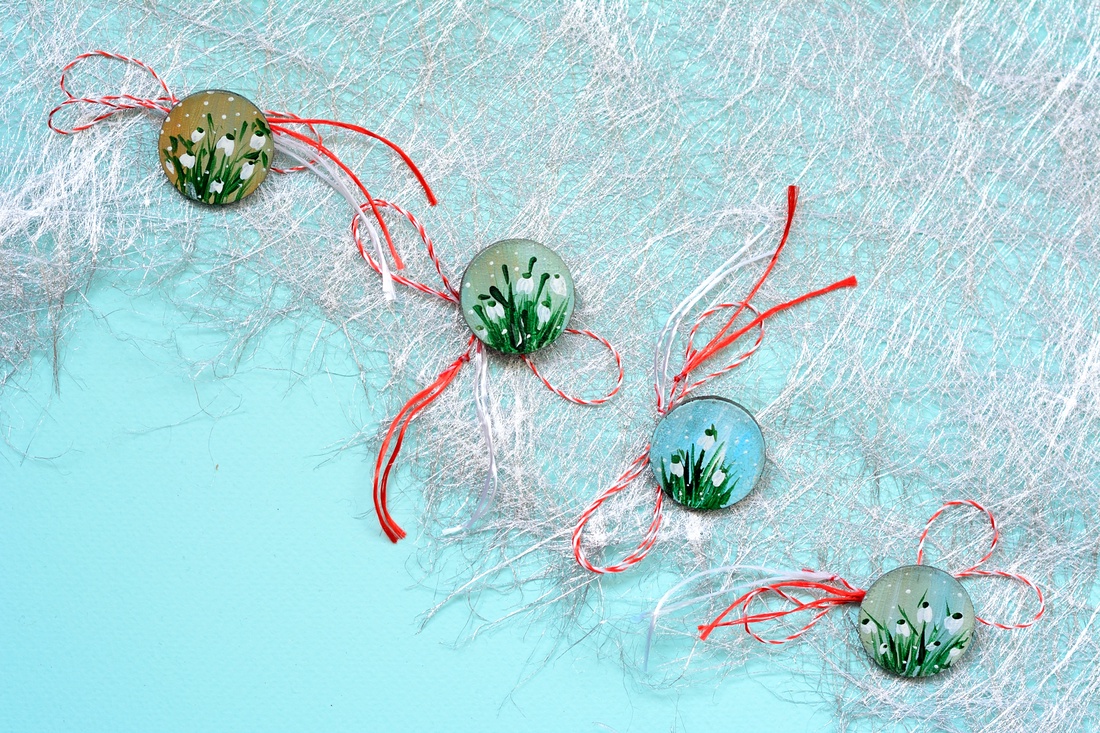 Broșă: Ghiocei  - bijuterii - mărțișor - Artynos.ro