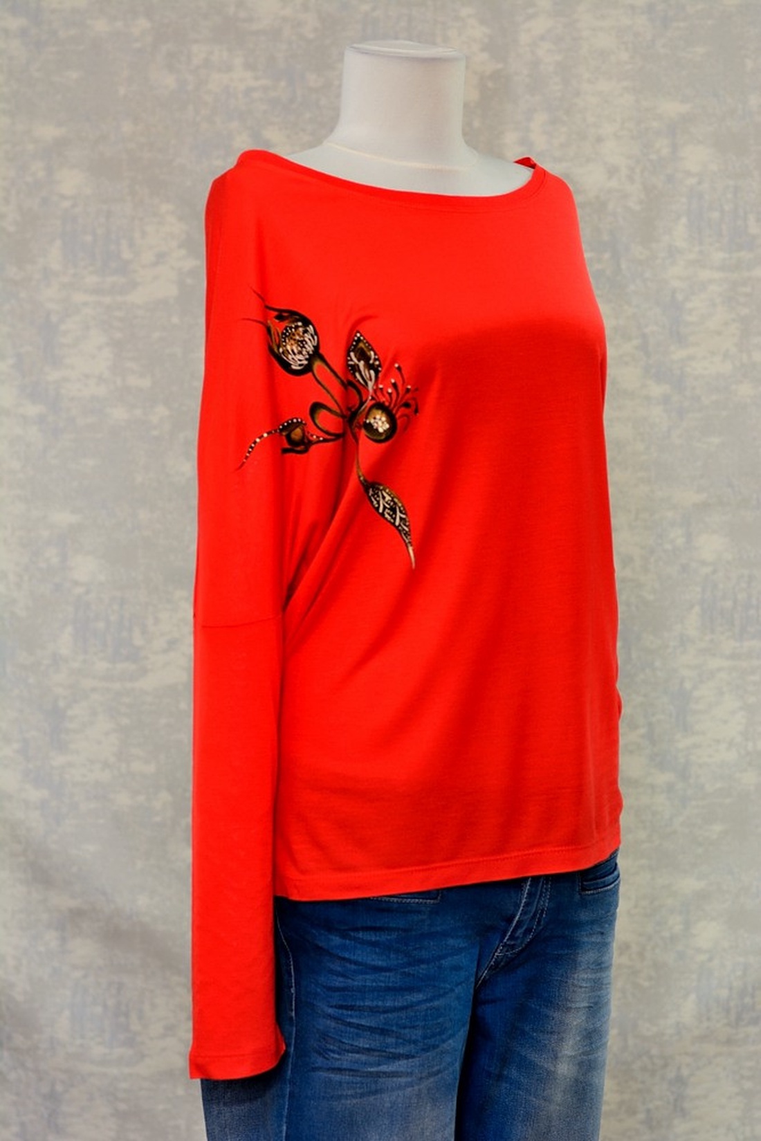 Bluza pictata, unicat - îmbrăcăminte și modă - haine damă - bluze damă - Artynos.ro