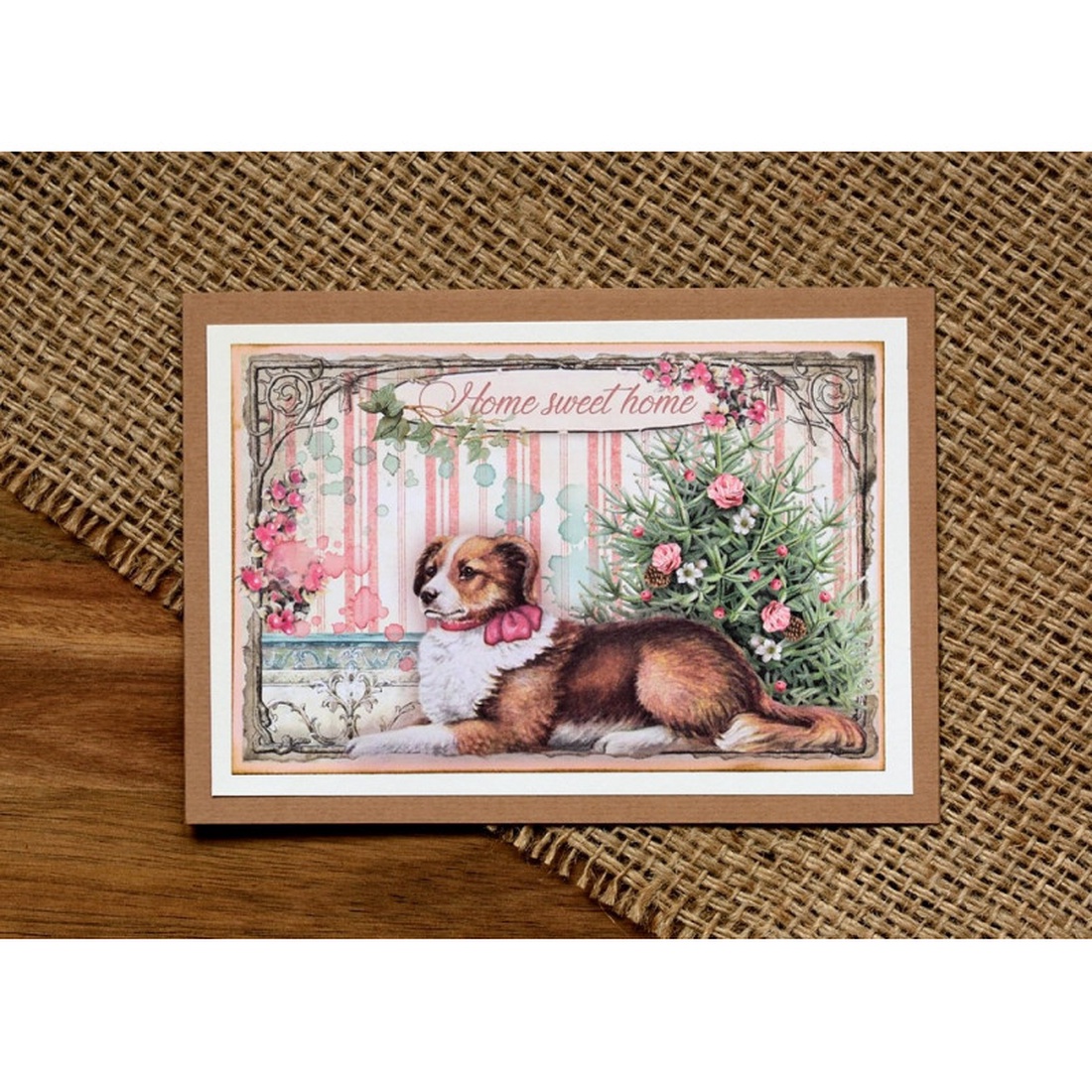 Felicitare: Vintage Christmas- Home sweet home - crăciun - accesorii cadou de crăciun - felicitări de crăciun - Artynos.ro