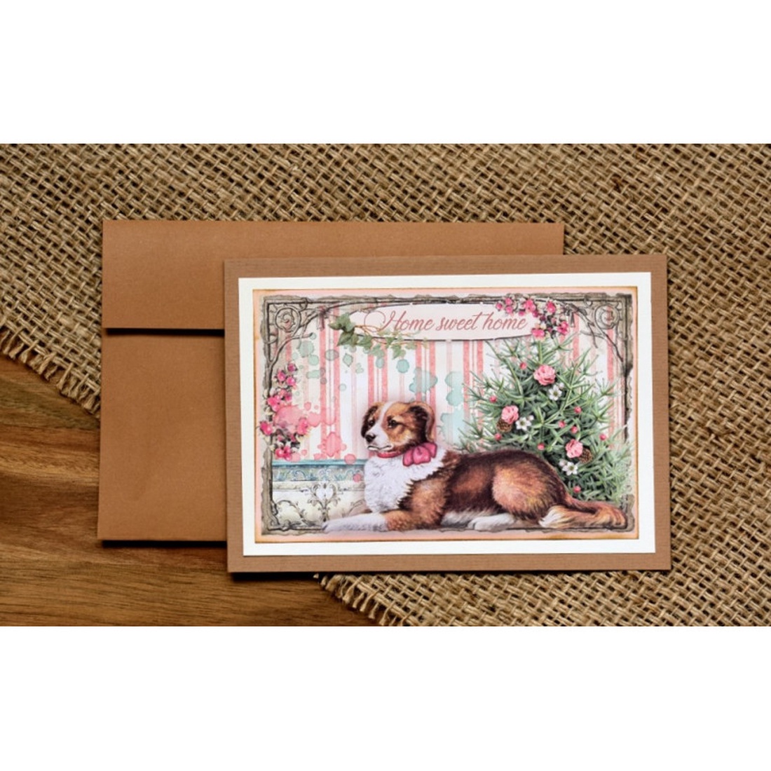 Felicitare: Vintage Christmas- Home sweet home - crăciun - accesorii cadou de crăciun - felicitări de crăciun - Artynos.ro