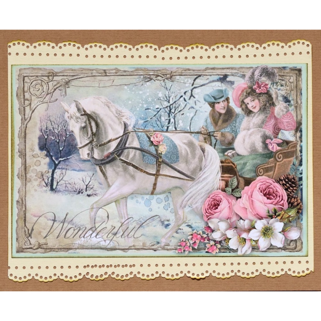 Felicitare: Vintage Christmas - crăciun - accesorii cadou de crăciun - felicitări de crăciun - Artynos.ro