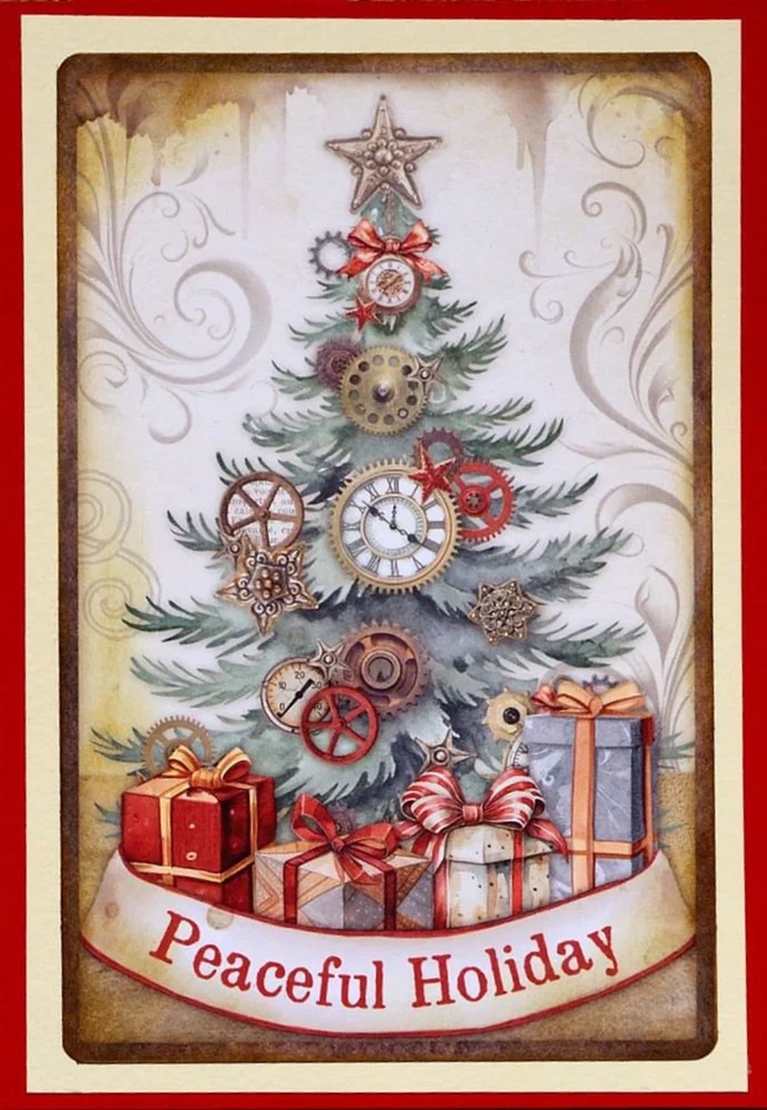 Felicitare : Peaceful Holiday - crăciun - accesorii cadou de crăciun - felicitări de crăciun - Artynos.ro