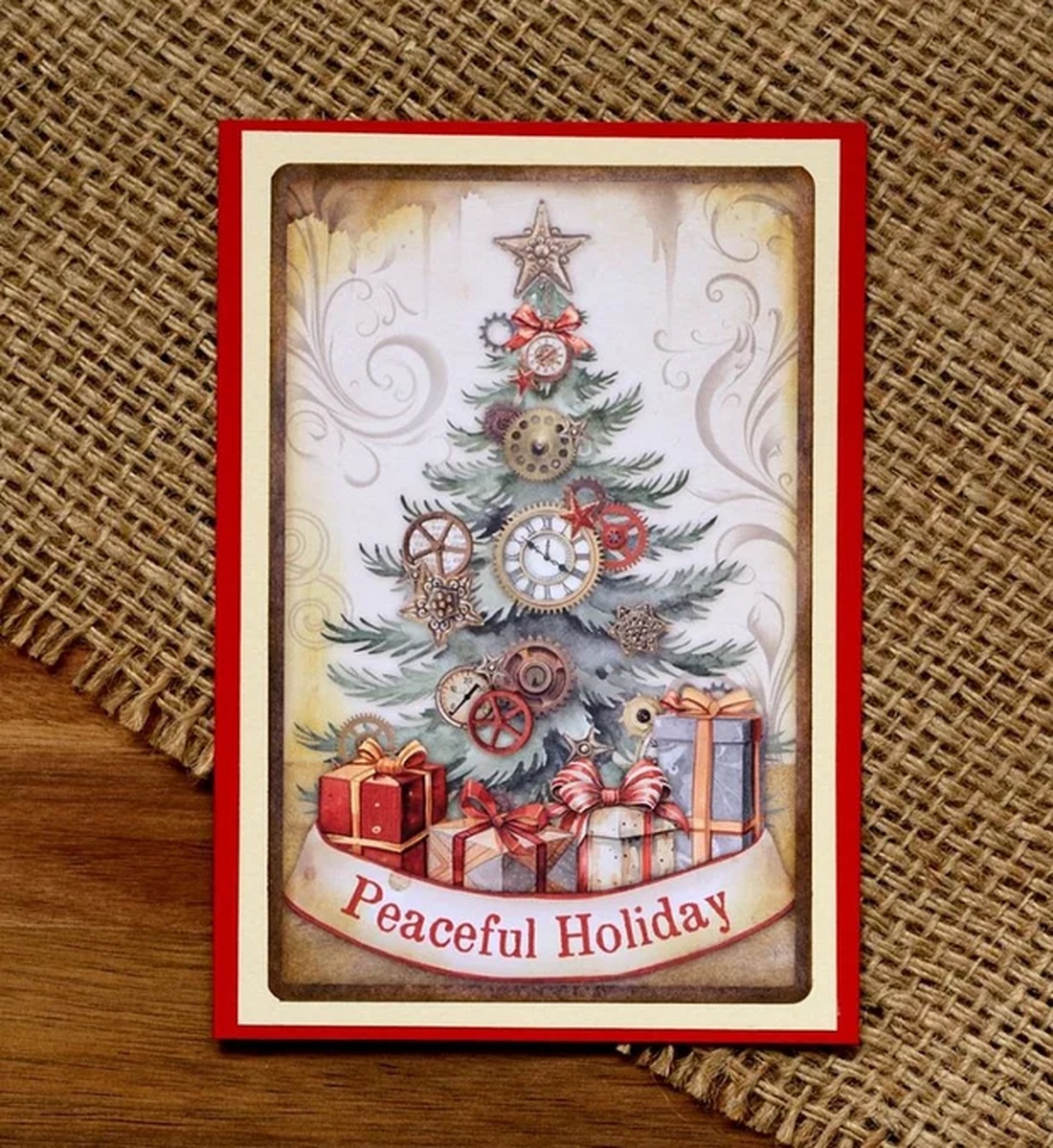Felicitare : Peaceful Holiday - crăciun - accesorii cadou de crăciun - felicitări de crăciun - Artynos.ro