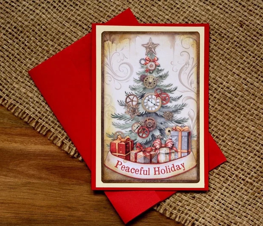 Felicitare : Peaceful Holiday - crăciun - accesorii cadou de crăciun - felicitări de crăciun - Artynos.ro
