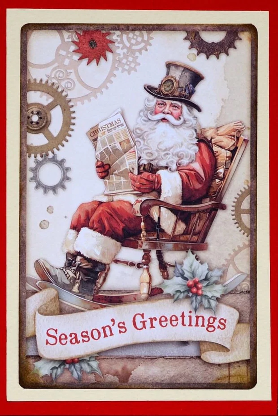 Felicitare : Seasons Greetings - crăciun - accesorii cadou de crăciun - felicitări de crăciun - Artynos.ro