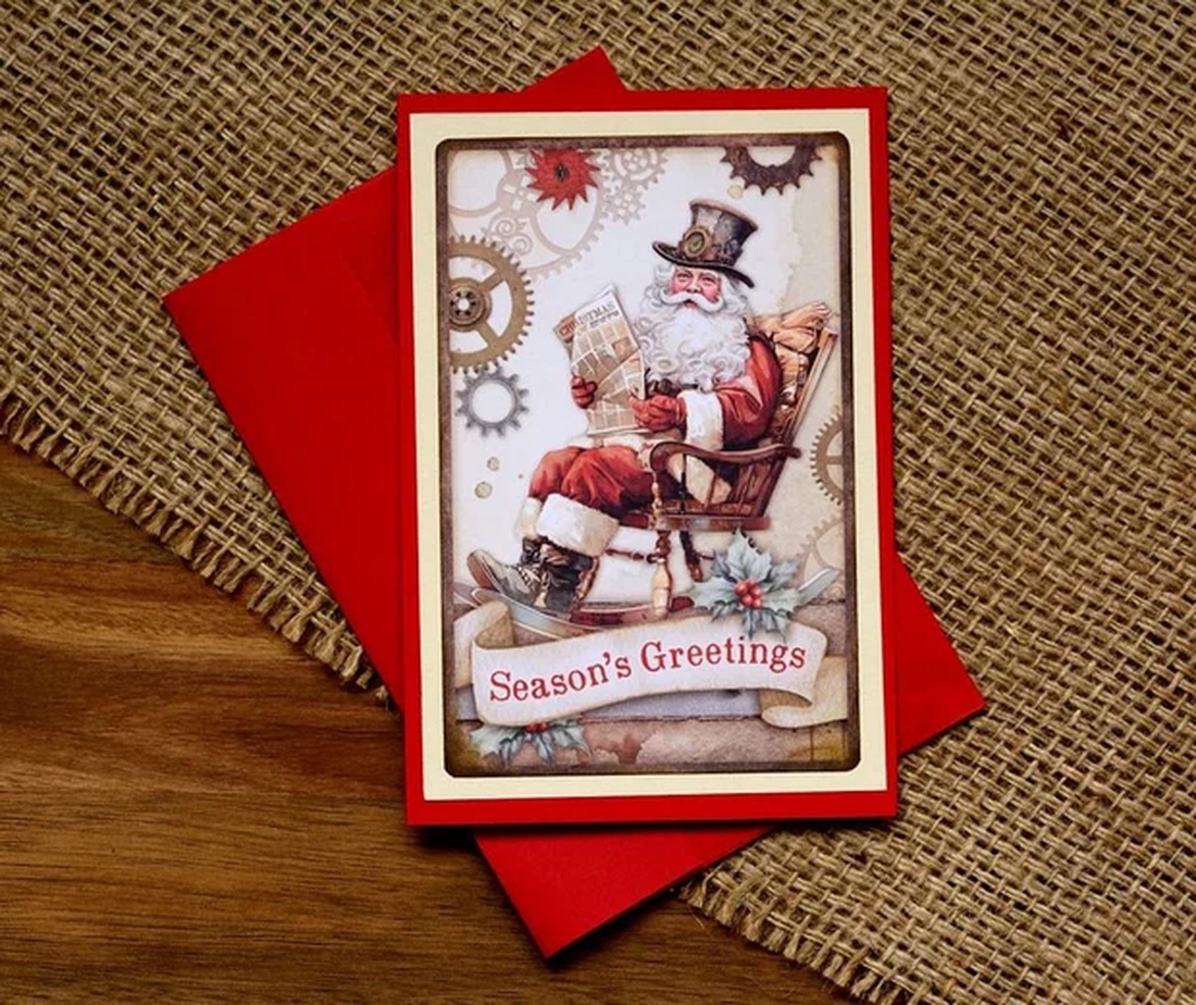 Felicitare : Seasons Greetings - crăciun - accesorii cadou de crăciun - felicitări de crăciun - Artynos.ro
