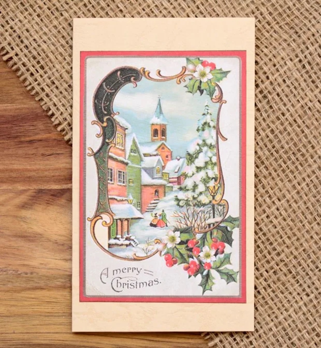 Felicitare: Vintage Christmas - crăciun - accesorii cadou de crăciun - felicitări de crăciun - Artynos.ro