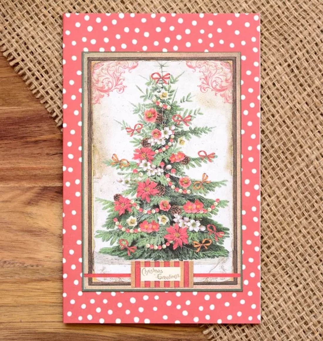 Felicitare: Vintage Christmas - crăciun - accesorii cadou de crăciun - felicitări de crăciun - Artynos.ro
