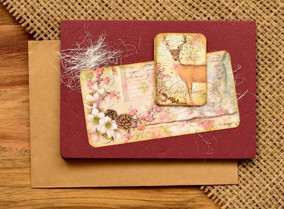 Felicitare: Vintage Christmas - crăciun - accesorii cadou de crăciun - felicitări de crăciun - Artynos.ro