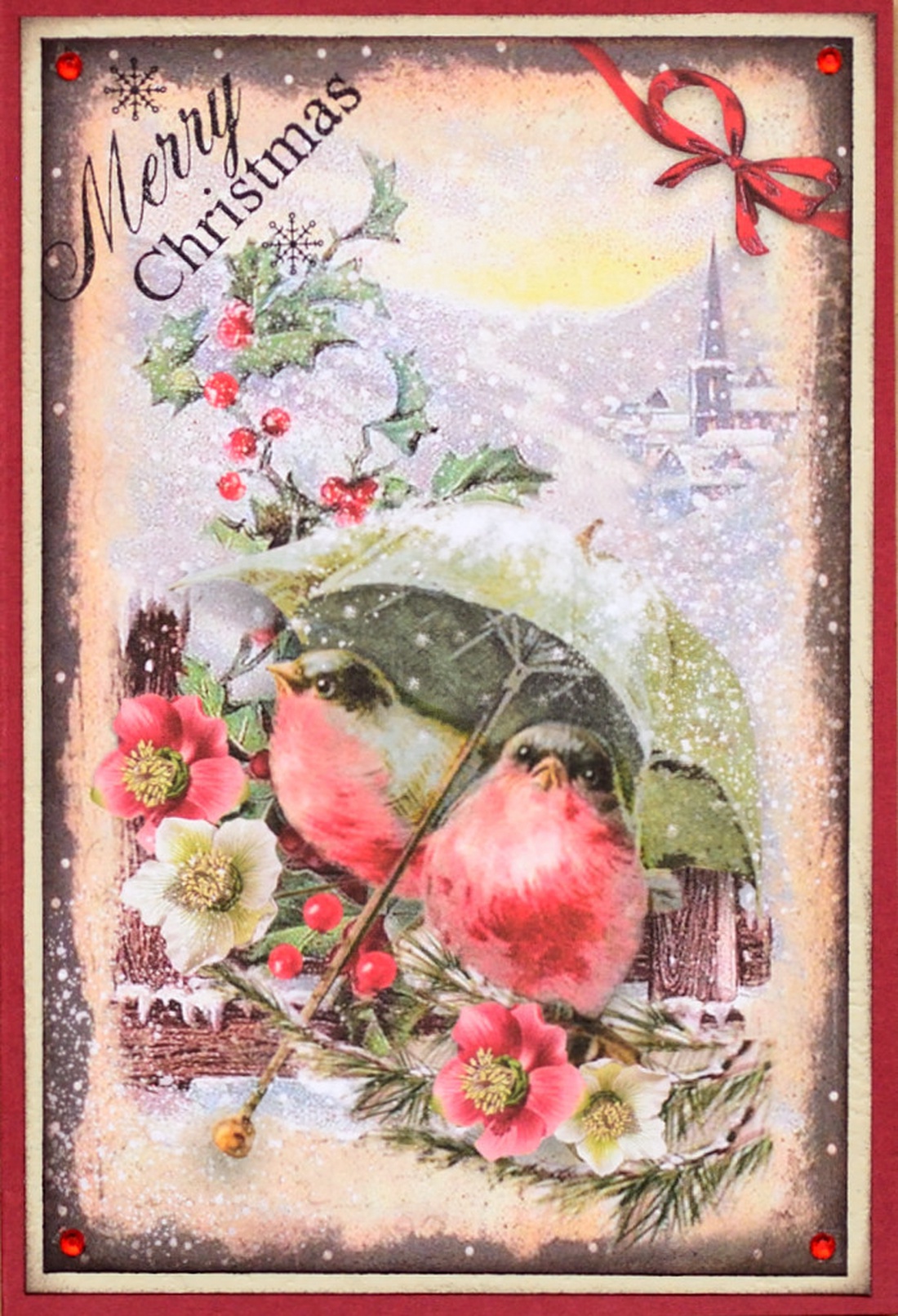 Felicitare: Vintage Christmas - crăciun - accesorii cadou de crăciun - felicitări de crăciun - Artynos.ro