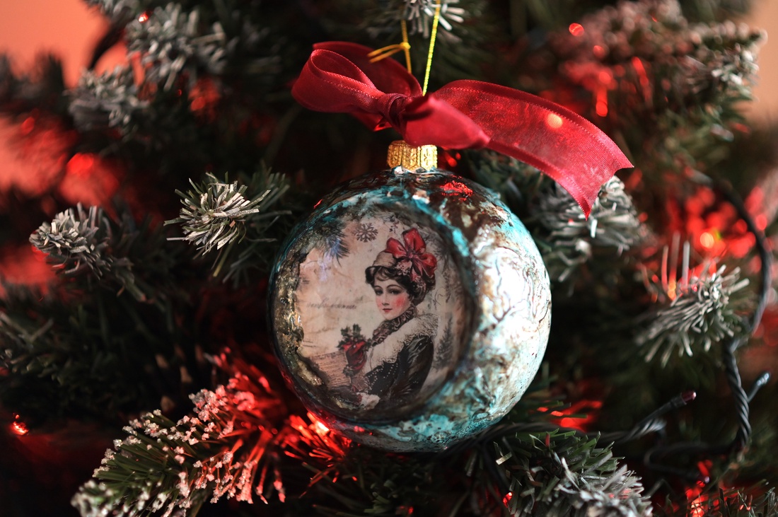 Glob concav : Vintage Christmas - crăciun - decorațiuni de crăciun de casă - globuri de crăciun - Artynos.ro
