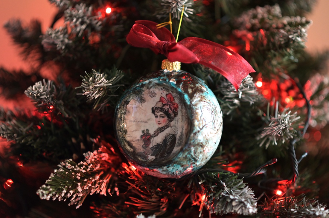 Glob concav : Vintage Christmas - crăciun - decorațiuni de crăciun de casă - globuri de crăciun - Artynos.ro