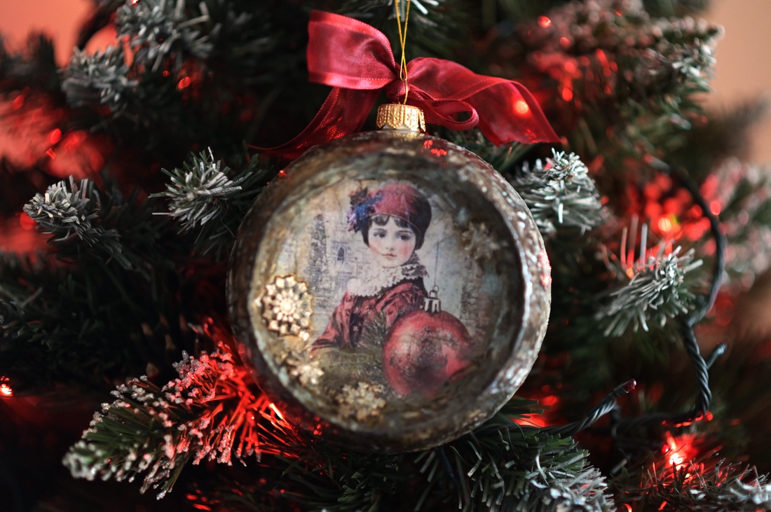 Glob concav : Vintage Christmas - crăciun - decorațiuni de crăciun de casă - globuri de crăciun - Artynos.ro
