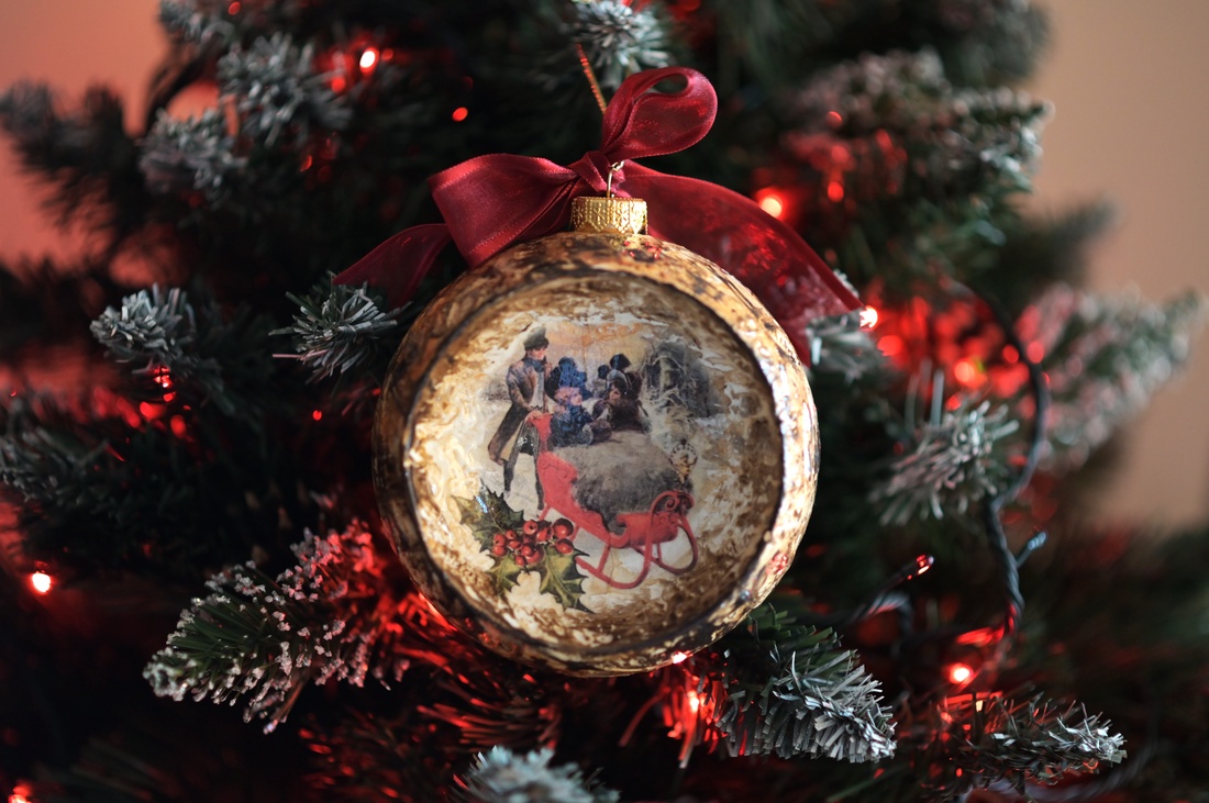 Glob concav : Vintage Christmas - crăciun - decorațiuni de crăciun de casă - globuri de crăciun - Artynos.ro