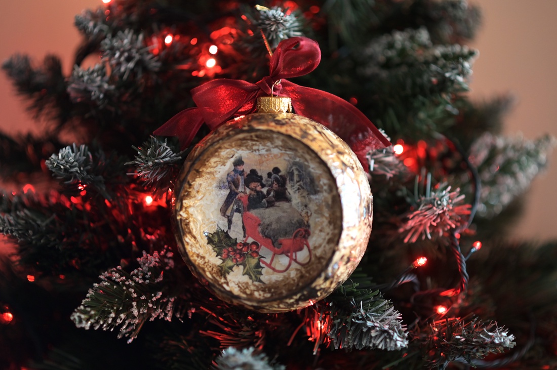Glob concav : Vintage Christmas - crăciun - decorațiuni de crăciun de casă - globuri de crăciun - Artynos.ro