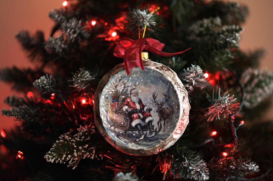 Glob concav : Vintage Christmas - crăciun - decorațiuni de crăciun de casă - globuri de crăciun - Artynos.ro