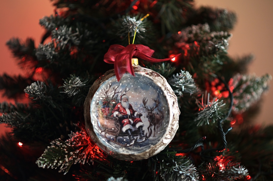 Glob concav : Vintage Christmas - crăciun - decorațiuni de crăciun de casă - globuri de crăciun - Artynos.ro